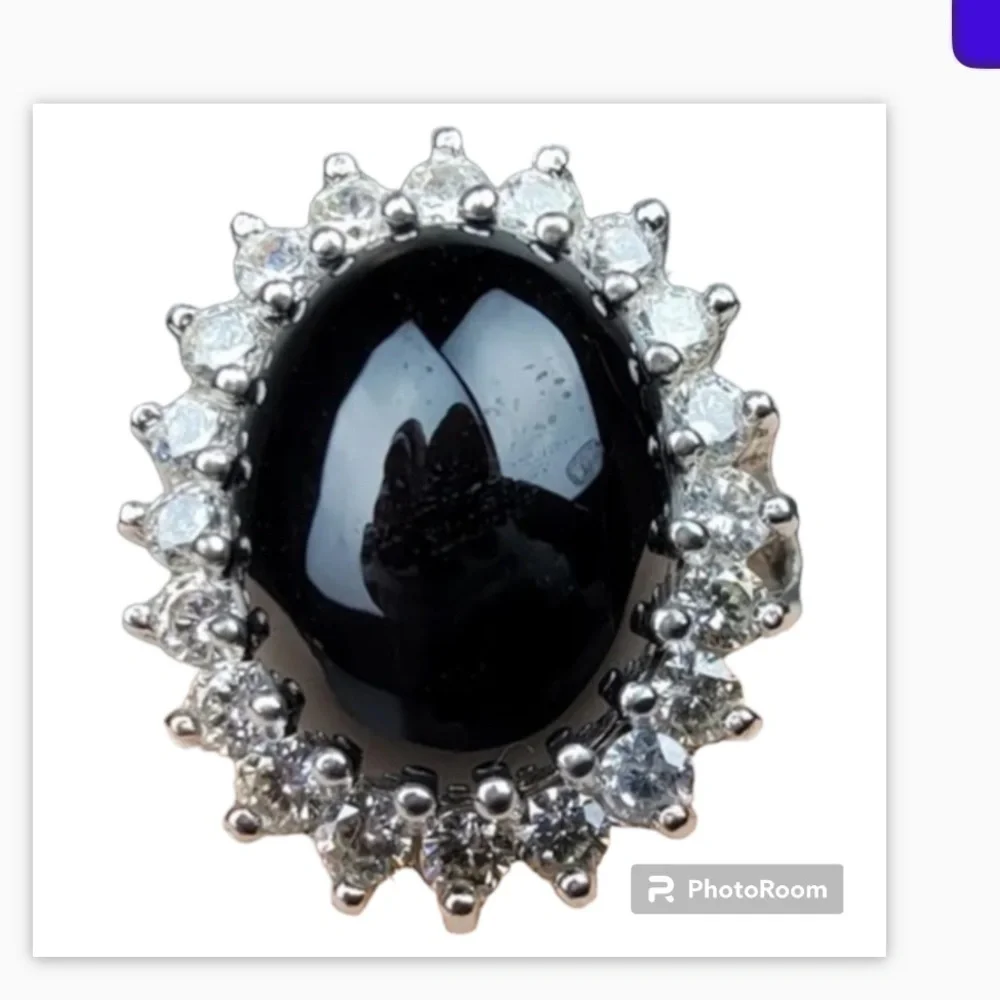 Joseph Esposito sterling silver onyx cubic zirconia ring